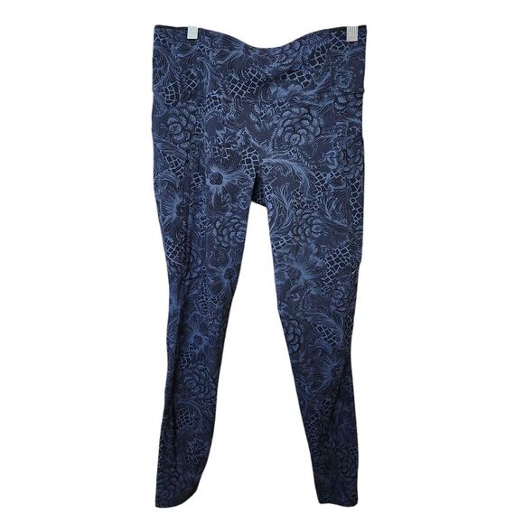 Lululemon Run On Tight Hi-rise 25" Blue Black Luxetreme Leggings Sz 6 - Picture 9 of 11